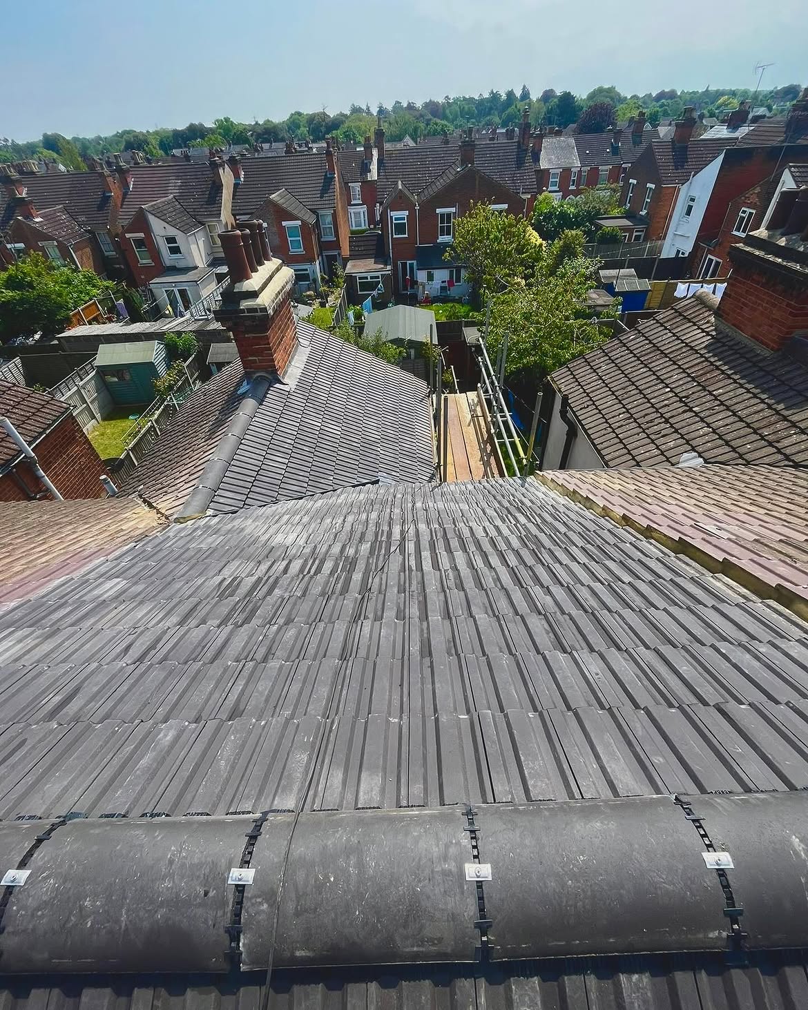 New tiled roof installed by OMP Building Services in New Town Colchester